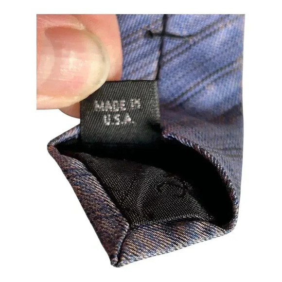 Kenneth Cole Collection Tie Blue 100% Silk Mens Necktie 59” X 3.5 “ Made In USA - Picture 2 of 5